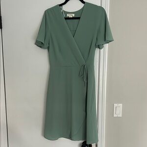 Monteau Sage Green Wrap Dress